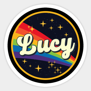 Lucy // Rainbow In Space Vintage Style Sticker